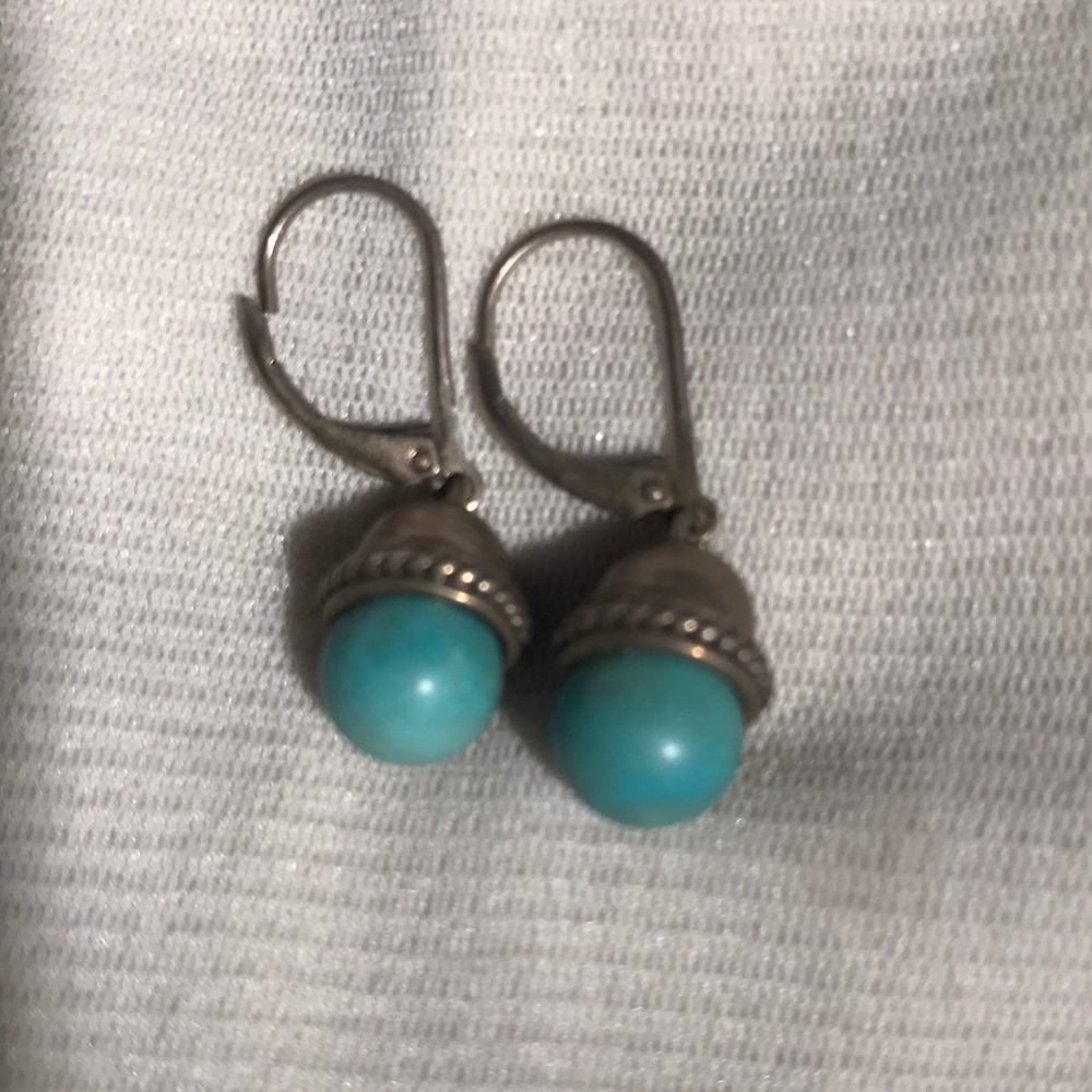 Turquoise and silver earrings